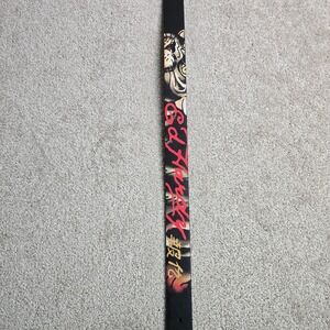 Ed Hardy Mens Reversible Belt Black Grey Tiger Skull Tattoo Art EH-BE16036AQ 40